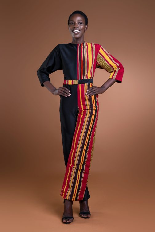 Wano African Kikoyi Jumpsuit (red) - www.makula.store